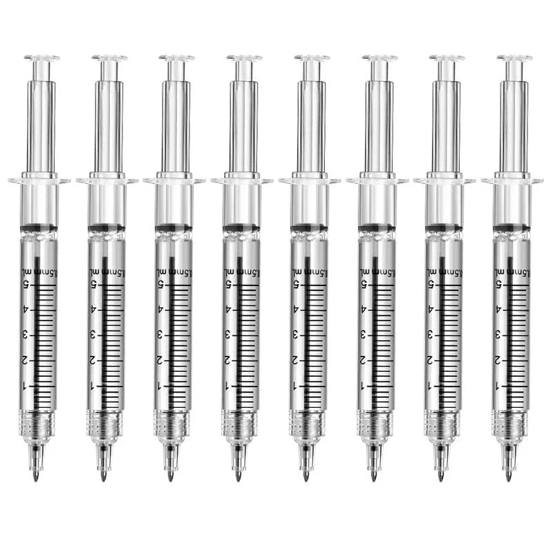8Pcs Novelty Syringe Ballpoint Pens Cute Stationery  nurse pen  Ballpoint Pen 0.5mm Ballpen