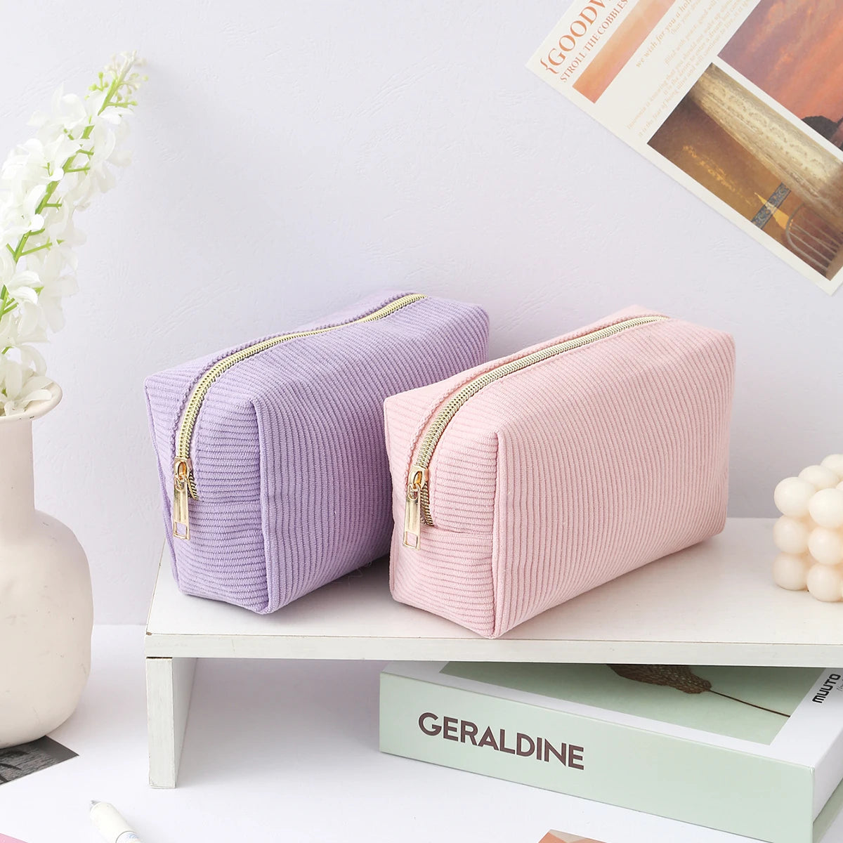 1pc vertical stripe single-layer pencil case, student school supplies storage bag, a must-have for the back-to-school season