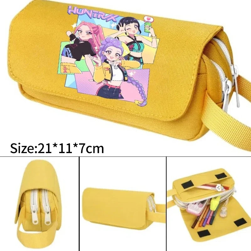 Kpop Demon Hunter Pencil Case Cartoon Huntrix Pencil Bag Student Pen Pouch School Stationery Box