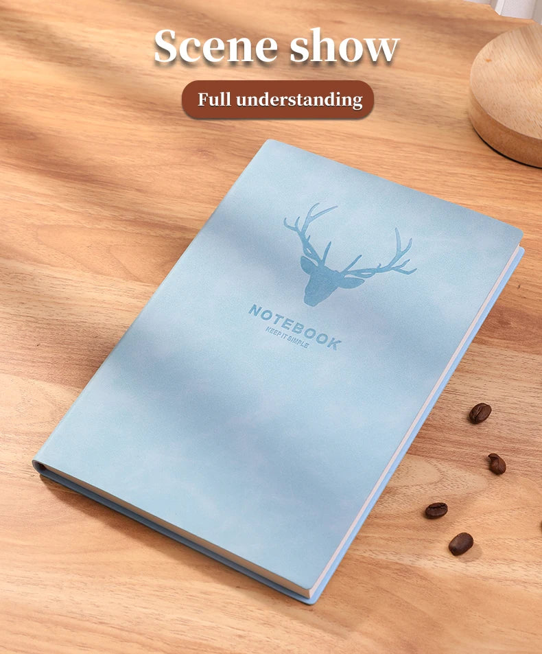 Popular A5 size deer head notebook, business notebook, portable diary, office meeting sketchbook, 180 pages