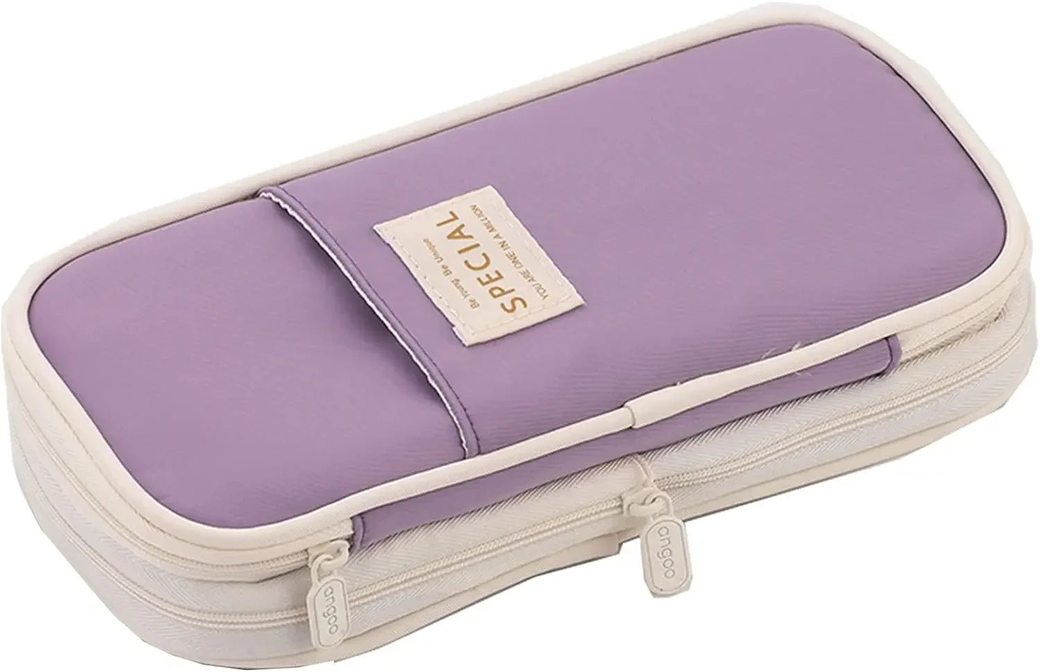 Cute Pencil Case for Girls Macaron Canvas Double Layer Large Capacity Pencil Box Kids Kawaii Pouch Stationery School Supplies