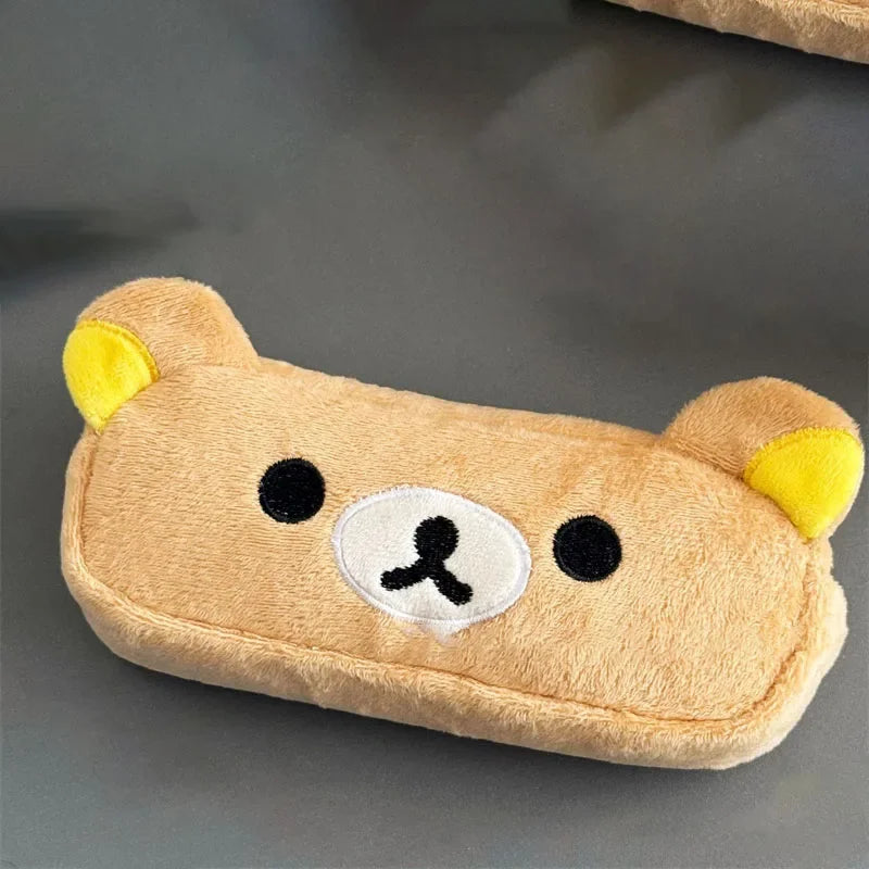 Kawaii Rilakkuma Pencil Cases For Kids Girls Cute Cartoon Bear Pencil Pouch Organizer Pen Bag School Stationeries Gifts Ins Hot