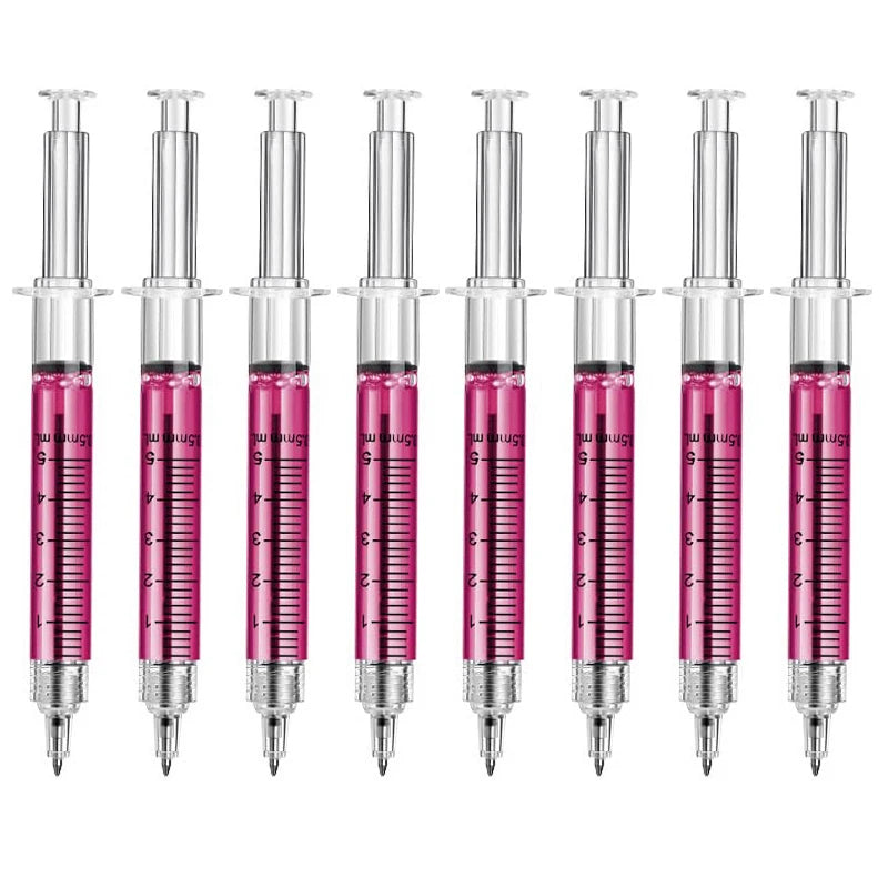 8Pcs Novelty Syringe Ballpoint Pens Cute Stationery  nurse pen  Ballpoint Pen 0.5mm Ballpen