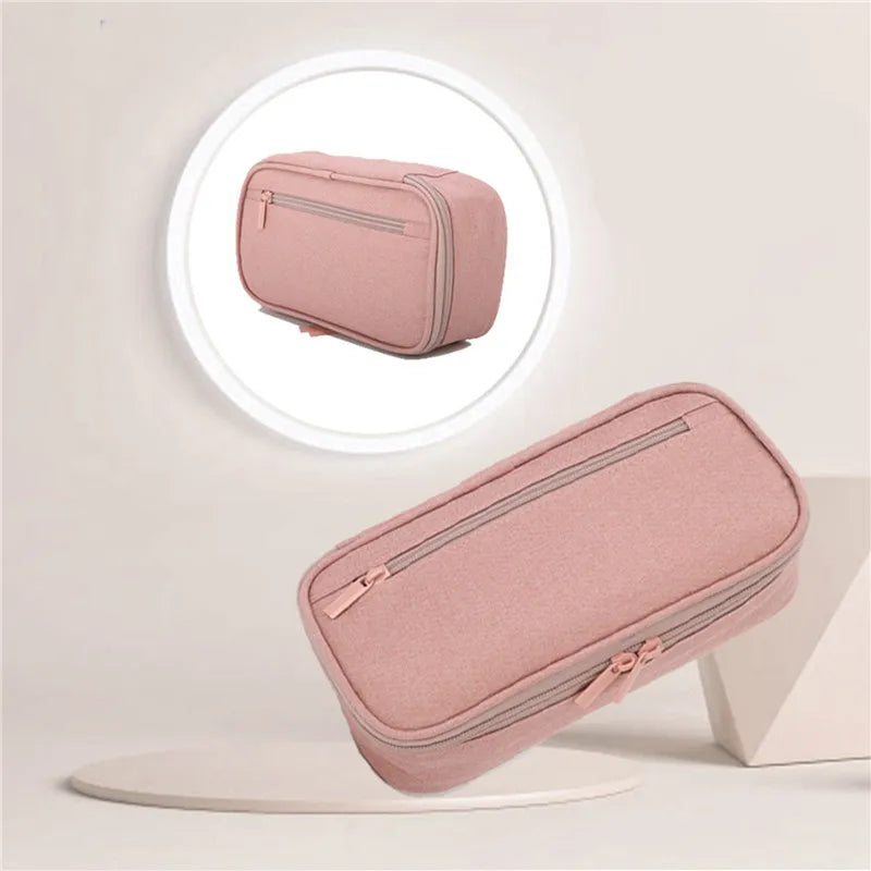 Pen Storage Bag Pencil Case 2 Layer Large Capacity Cosmetic High Quality Study Supplies Simple Student Stationary Boxes