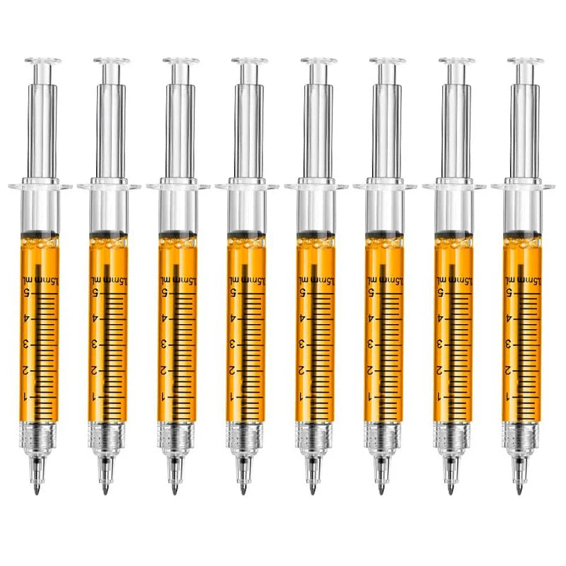 8Pcs Novelty Syringe Ballpoint Pens Cute Stationery  nurse pen  Ballpoint Pen 0.5mm Ballpen