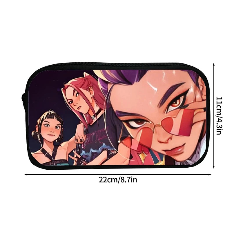 Kpop Demon Hunter Pencil Case Cartoon Huntrix Pencil Bag Student Pen Pouch School Stationery Box