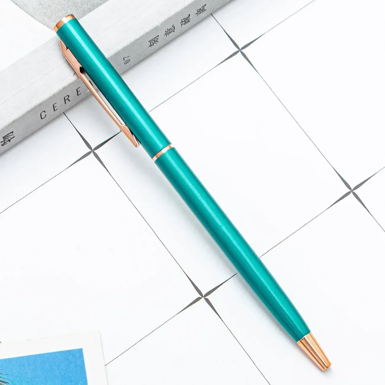 50 Pcs Metal Ballpoint Pen Rose Gold Pen Custom Logo Stationery Business Gift Lettering Engraved Name School&office Supplies