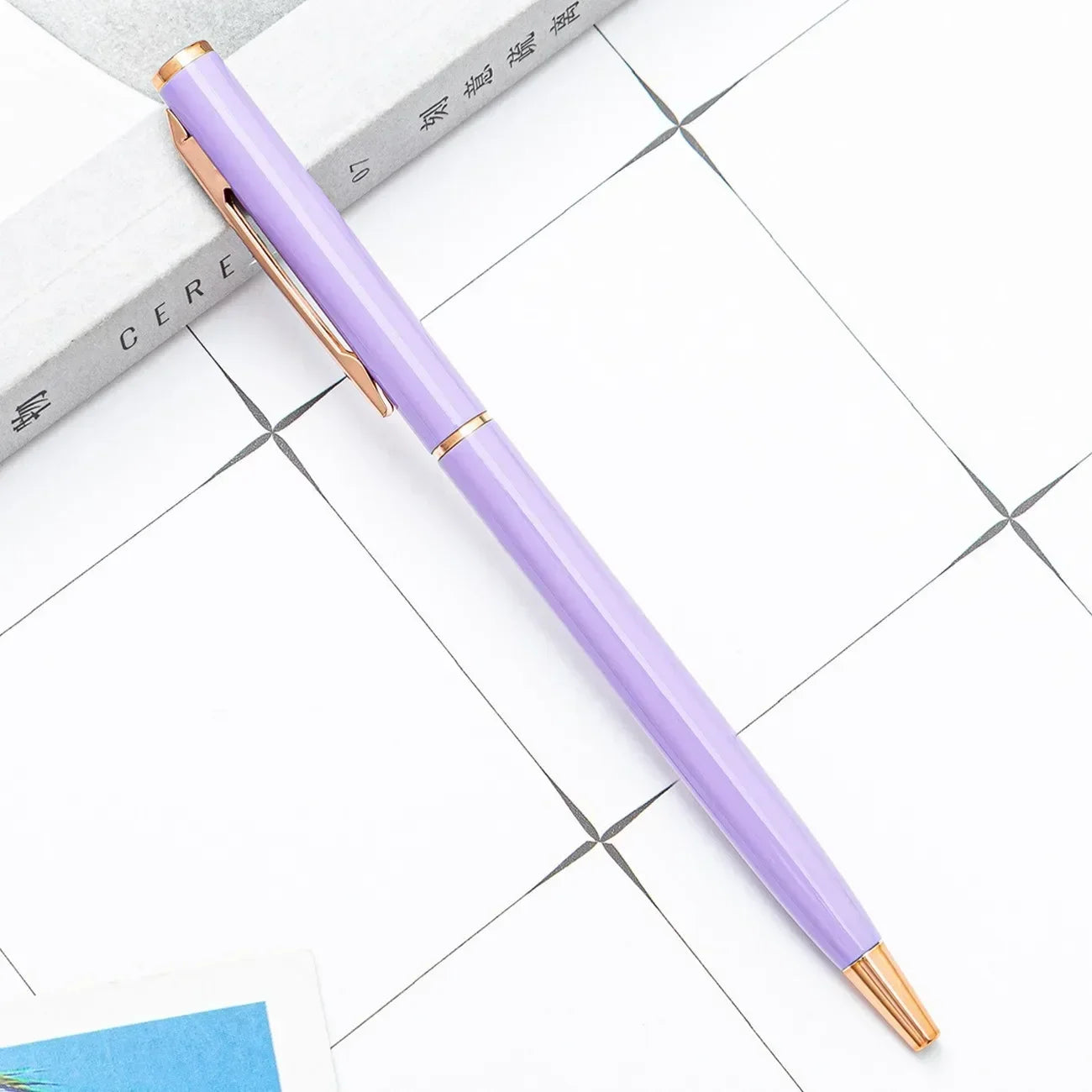 50 Pcs Metal Ballpoint Pen Rose Gold Pen Custom Logo Stationery Business Gift Lettering Engraved Name School&office Supplies