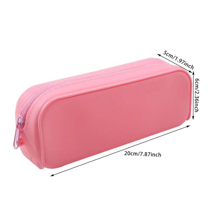 New Kawaii Colorful Silicone Pencil Case Cute Fashion Pencil Bag Stationery Storage Pouch Student School Supplies Student Gift