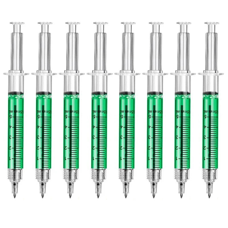8Pcs Novelty Syringe Ballpoint Pens Cute Stationery  nurse pen  Ballpoint Pen 0.5mm Ballpen