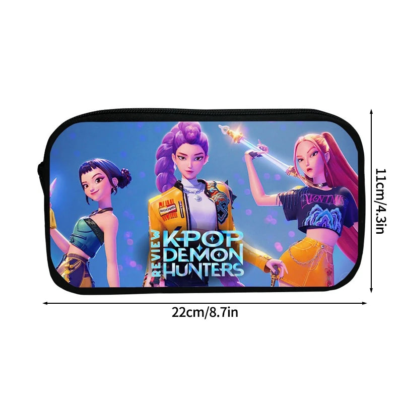 Kpop Demon Hunter Pencil Case Cartoon Huntrix Pencil Bag Student Pen Pouch School Stationery Box
