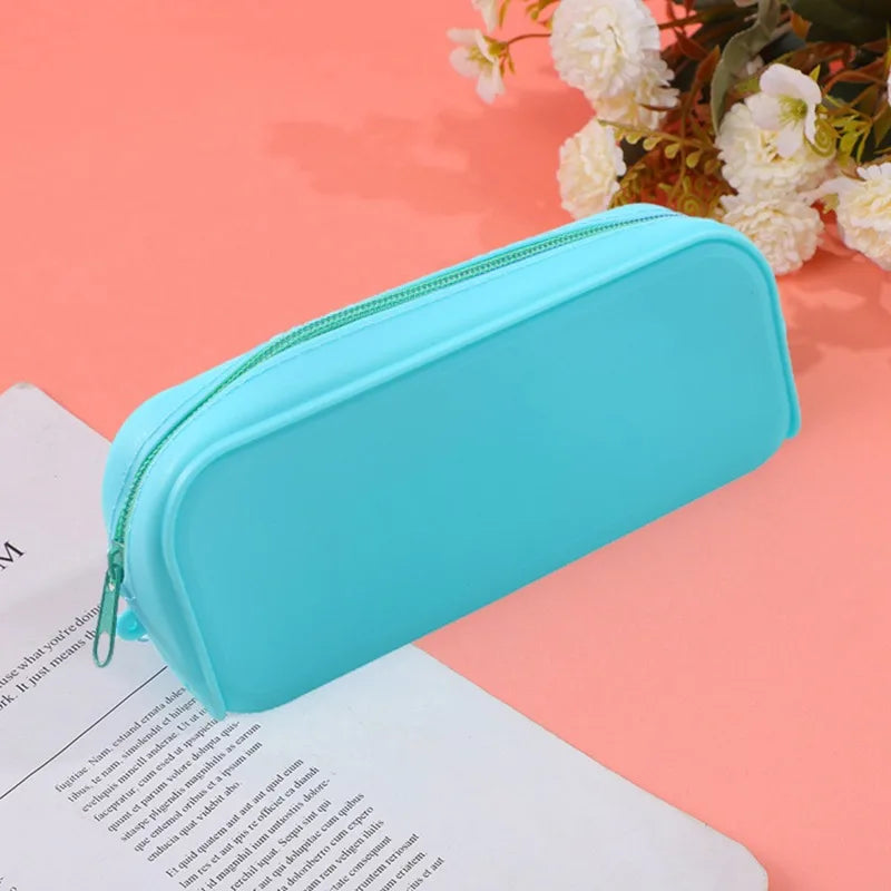 New Kawaii Colorful Silicone Pencil Case Cute Fashion Pencil Bag Stationery Storage Pouch Student School Supplies Student Gift