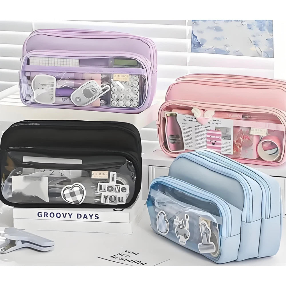 New Simple Pencil Case Large Capacity for School Students