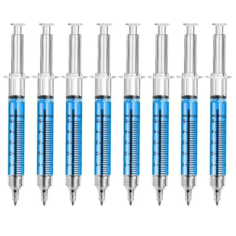 8Pcs Novelty Syringe Ballpoint Pens Cute Stationery  nurse pen  Ballpoint Pen 0.5mm Ballpen