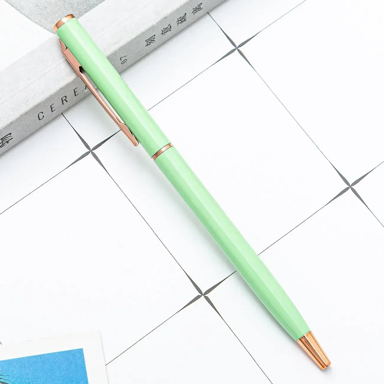 50 Pcs Metal Ballpoint Pen Rose Gold Pen Custom Logo Stationery Business Gift Lettering Engraved Name School&office Supplies