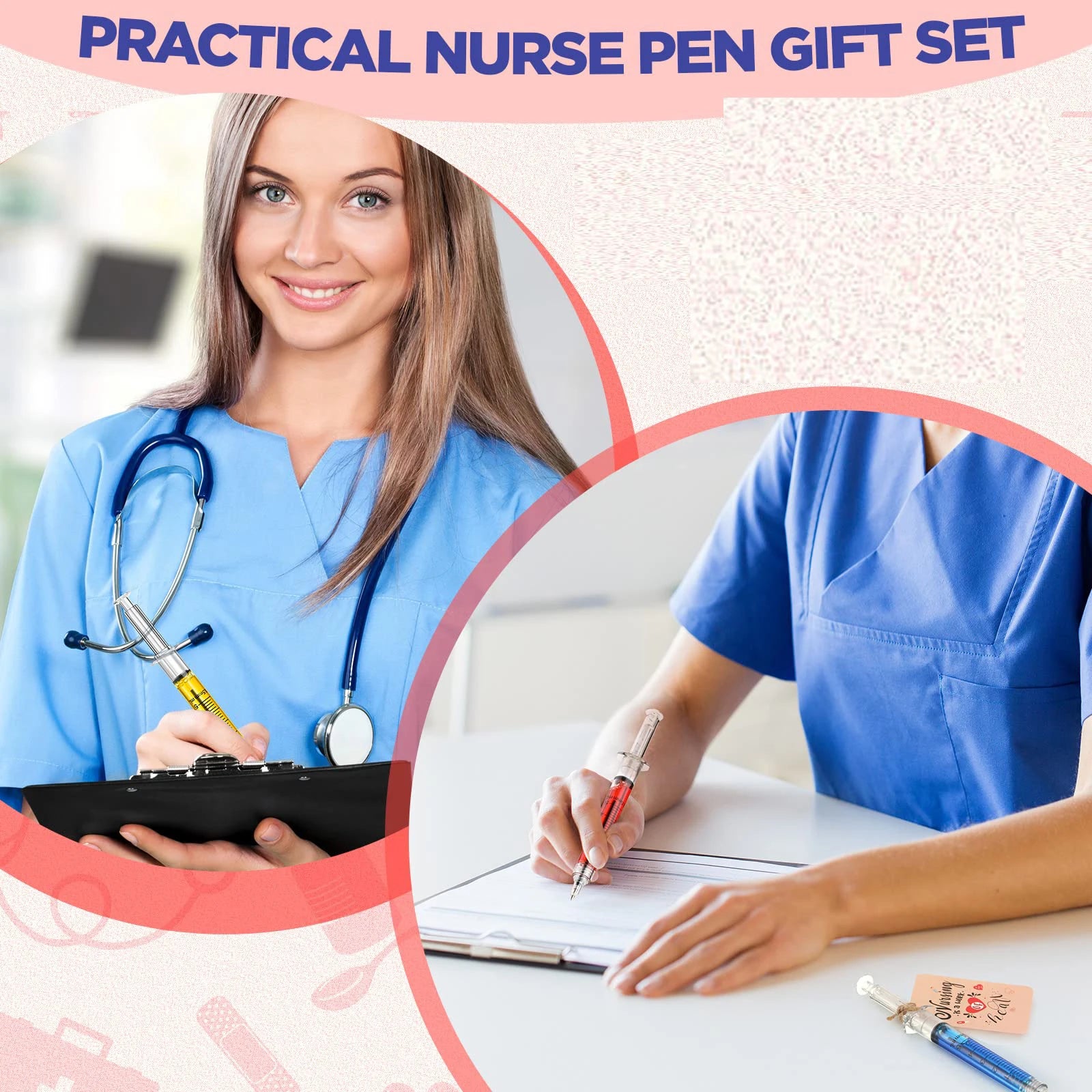 8Pcs Novelty Syringe Ballpoint Pens Cute Stationery  nurse pen  Ballpoint Pen 0.5mm Ballpen