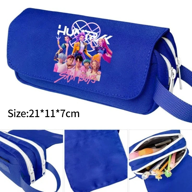 Kpop Demon Hunter Pencil Case Cartoon Huntrix Pencil Bag Student Pen Pouch School Stationery Box