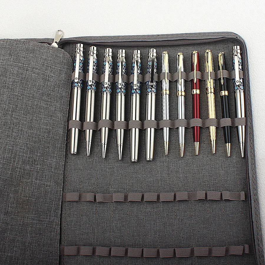 10/24/48 Slots Fountain Pen Case Pencil Case Pouch Bag Canvas Case Black, Gray
