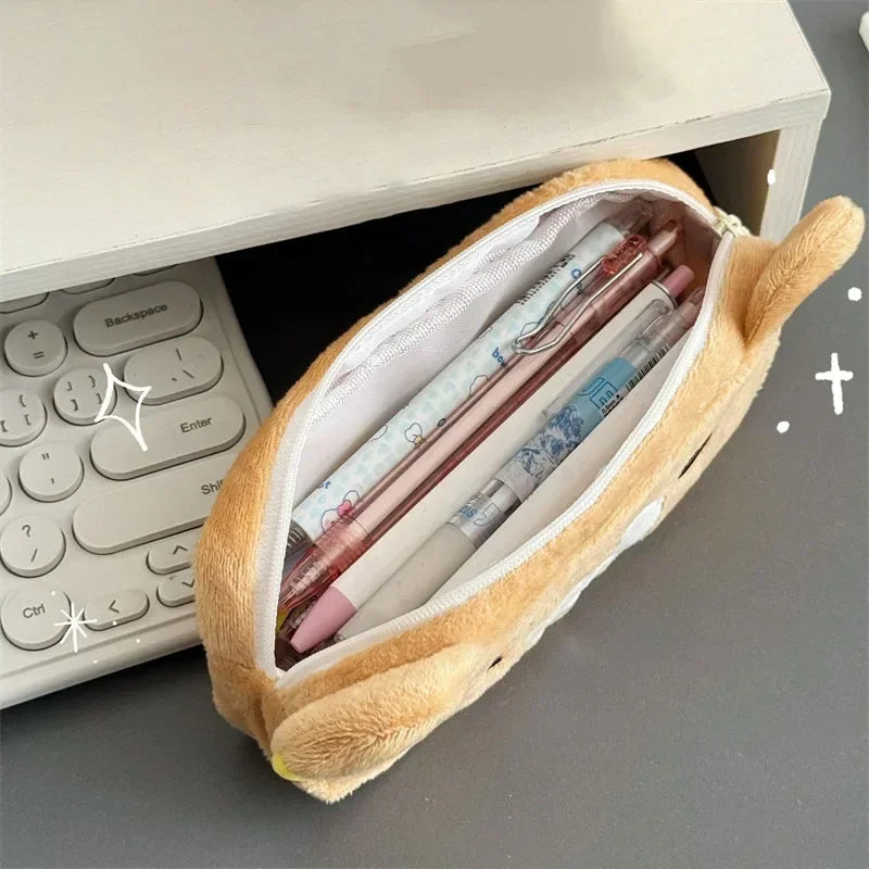 Kawaii Rilakkuma Pencil Cases For Kids Girls Cute Cartoon Bear Pencil Pouch Organizer Pen Bag School Stationeries Gifts Ins Hot