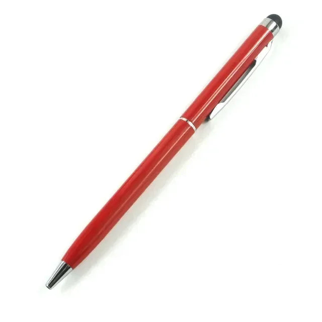 100 Pcs 13-color Metal 2-in-1 Stylus Universal Ballpoint Pen Custom Logo Text Engraving Office School Advertising Pen Wholesale