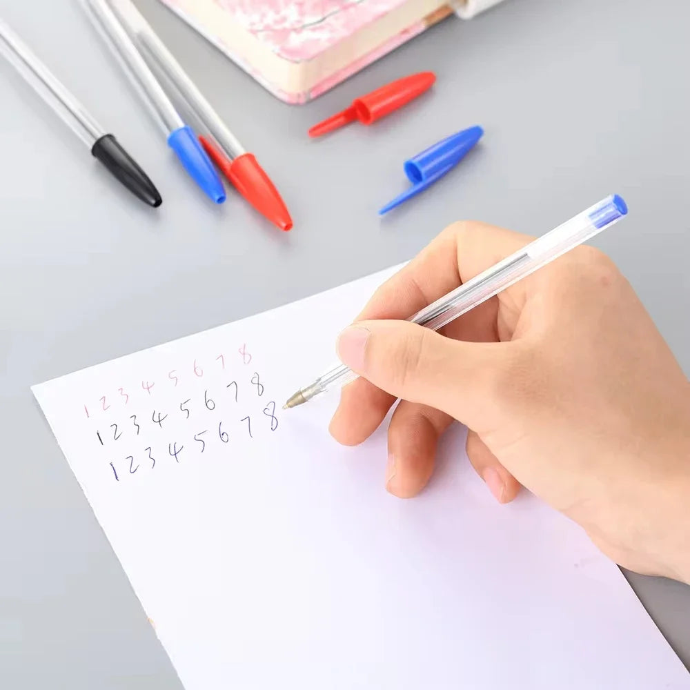 10Pcs/set Ballpoint Pens 1.0mm Blue Black Plastic Ball Point Pen Student Gift School Office Supplies Long Lasting Smooth Writing