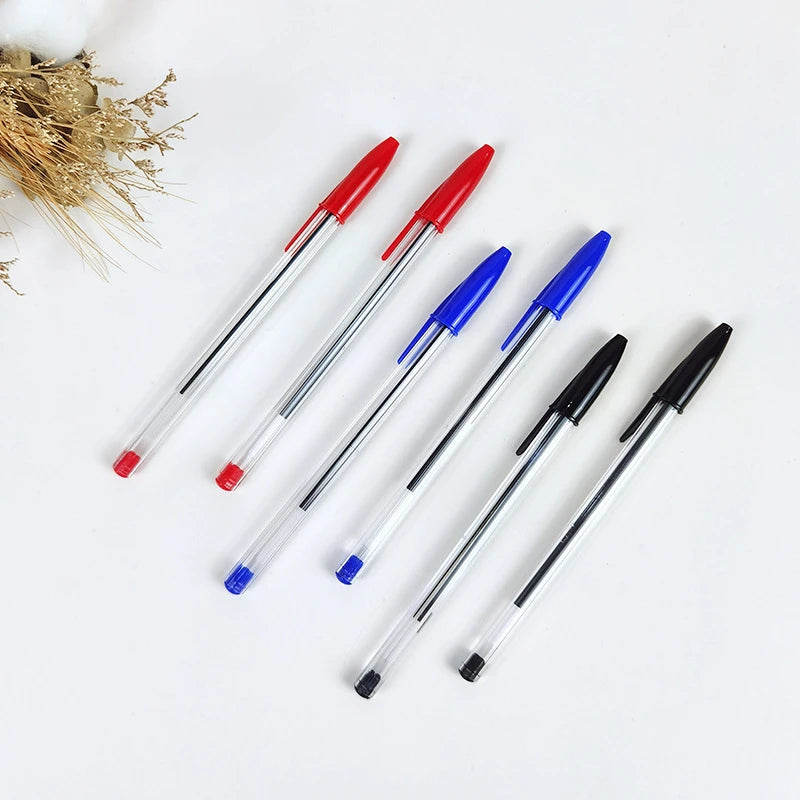 10Pcs/set Ballpoint Pens 1.0mm Blue Black Plastic Ball Point Pen Student Gift School Office Supplies Long Lasting Smooth Writing