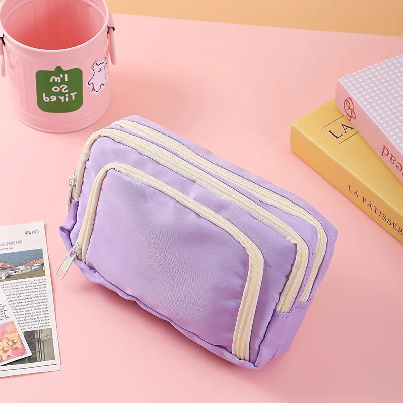 Kawaii Large Capacity Multi Layer Pencil Case Student Pencil Bag School Stationery Supplies Box And Makeup Storage Bag