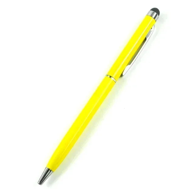 100 Pcs 13-color Metal 2-in-1 Stylus Universal Ballpoint Pen Custom Logo Text Engraving Office School Advertising Pen Wholesale