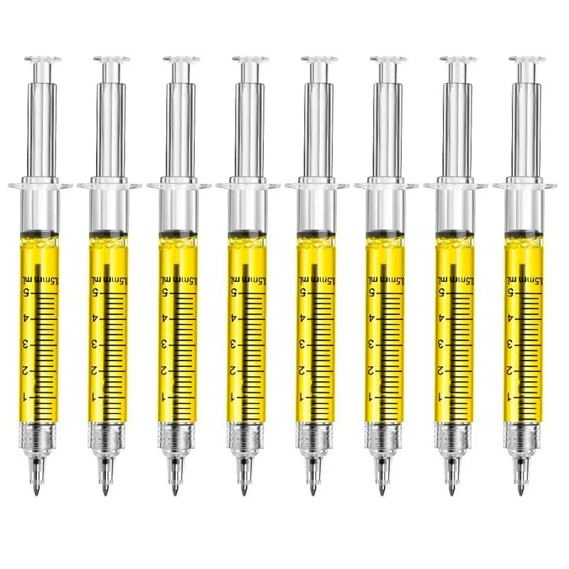 8Pcs Novelty Syringe Ballpoint Pens Cute Stationery  nurse pen  Ballpoint Pen 0.5mm Ballpen