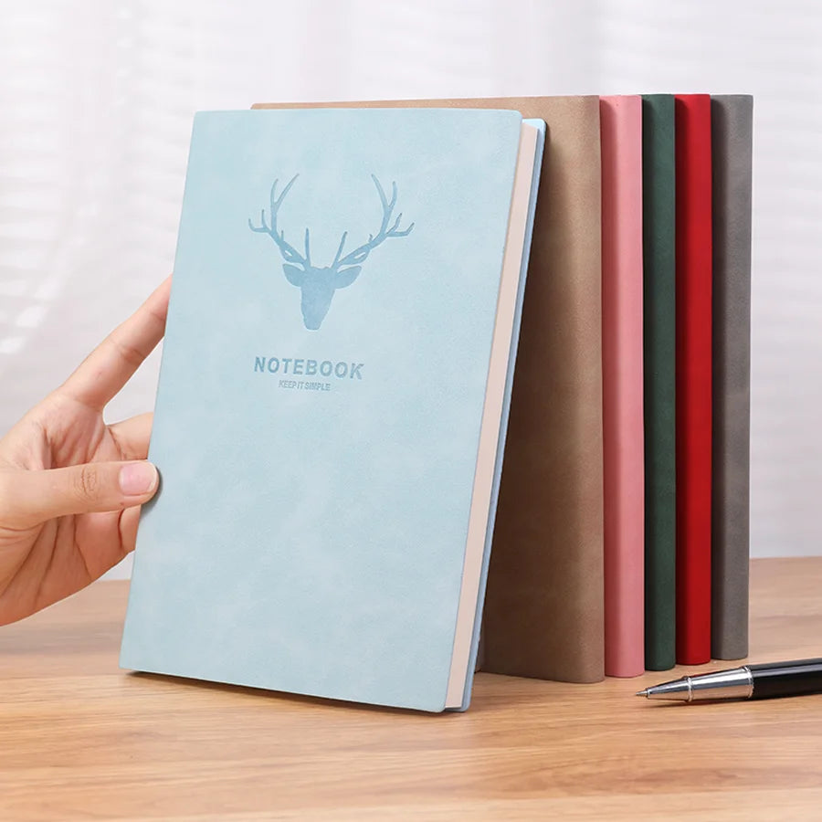 Popular A5 size deer head notebook, business notebook, portable diary, office meeting sketchbook, 180 pages