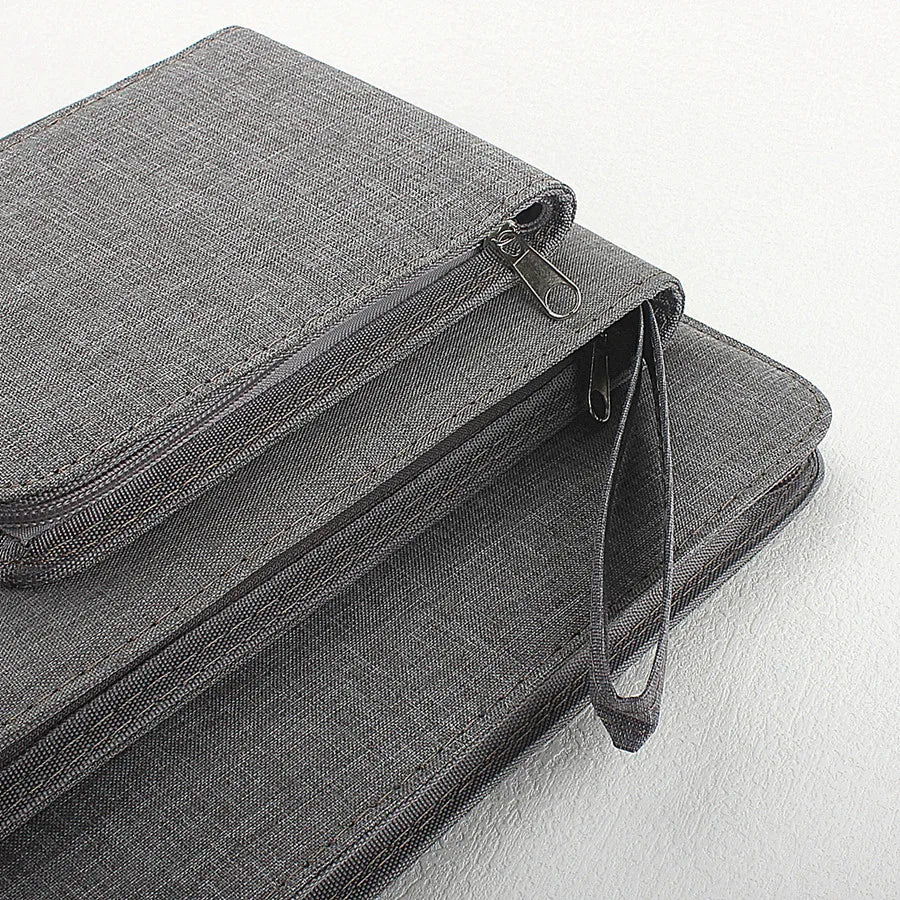 10/24/48 Slots Fountain Pen Case Pencil Case Pouch Bag Canvas Case Black, Gray