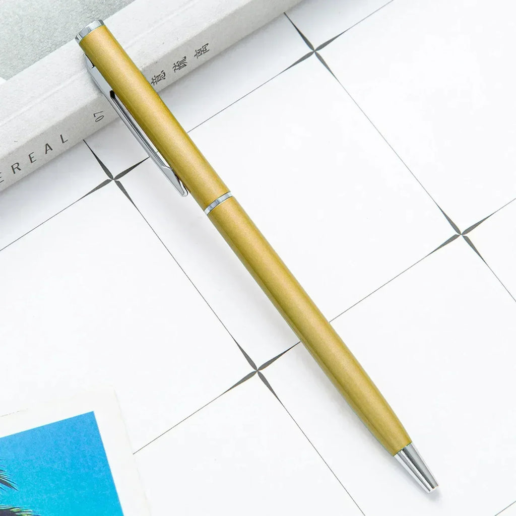 50 Pcs Metal Ballpoint Pen Rose Gold Pen Custom Logo Stationery Business Gift Lettering Engraved Name School&office Supplies
