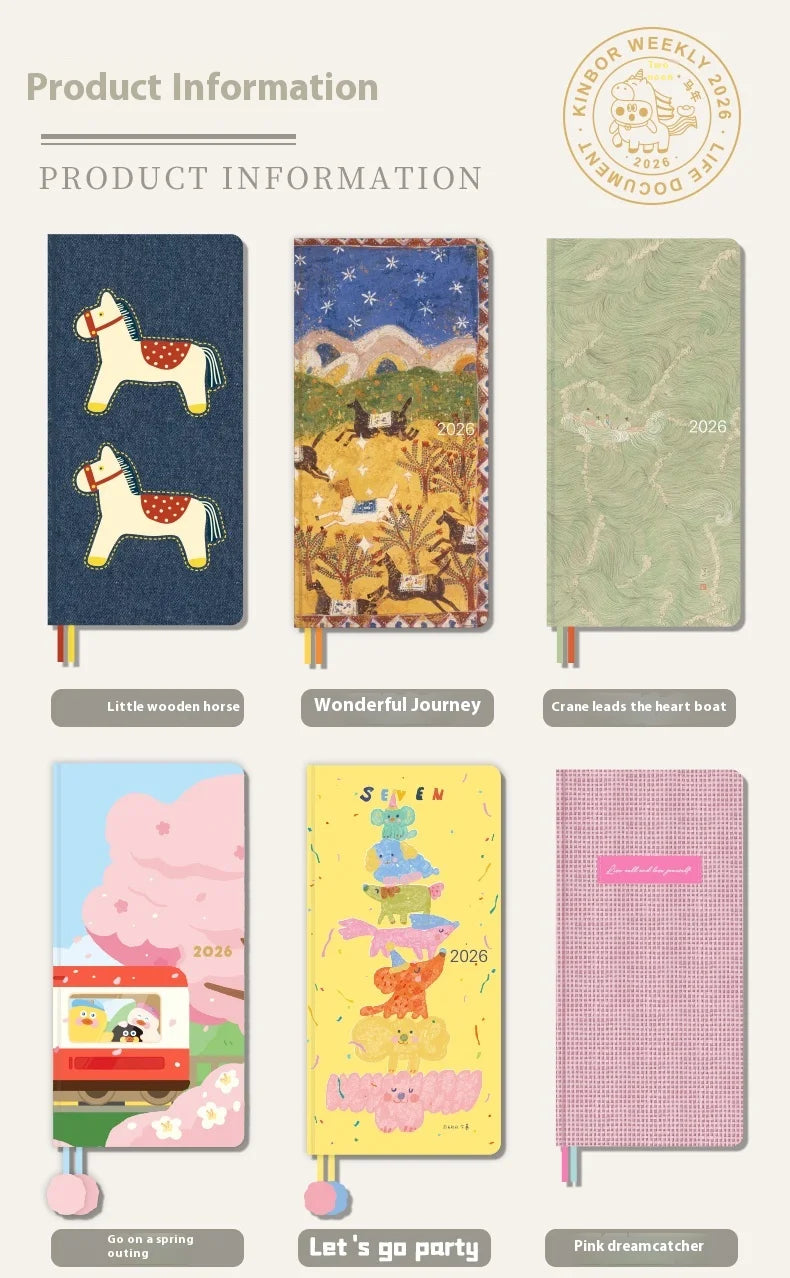 Kinbor 2026 Weekly Planner Pocket Size Notebook Week Plan Notepad Schedule Planning Book Punch Efficiency Manual Daily Writing