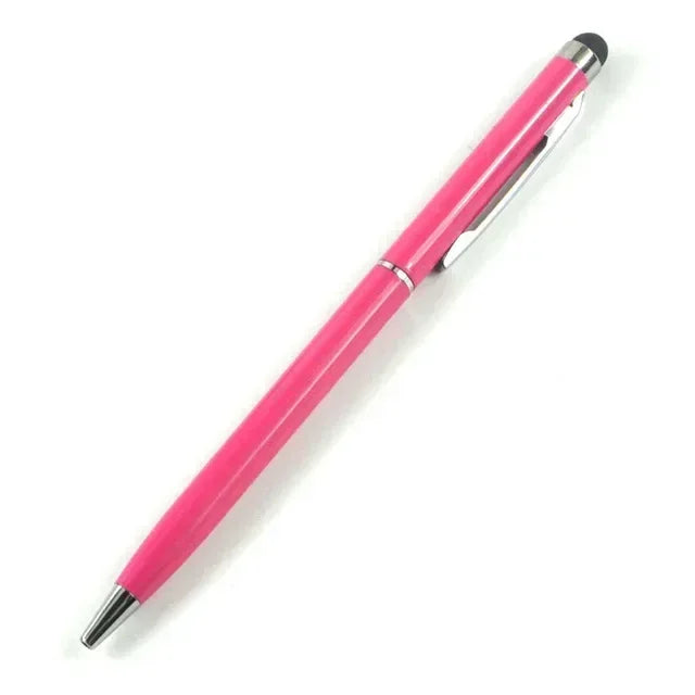 100 Pcs 13-color Metal 2-in-1 Stylus Universal Ballpoint Pen Custom Logo Text Engraving Office School Advertising Pen Wholesale
