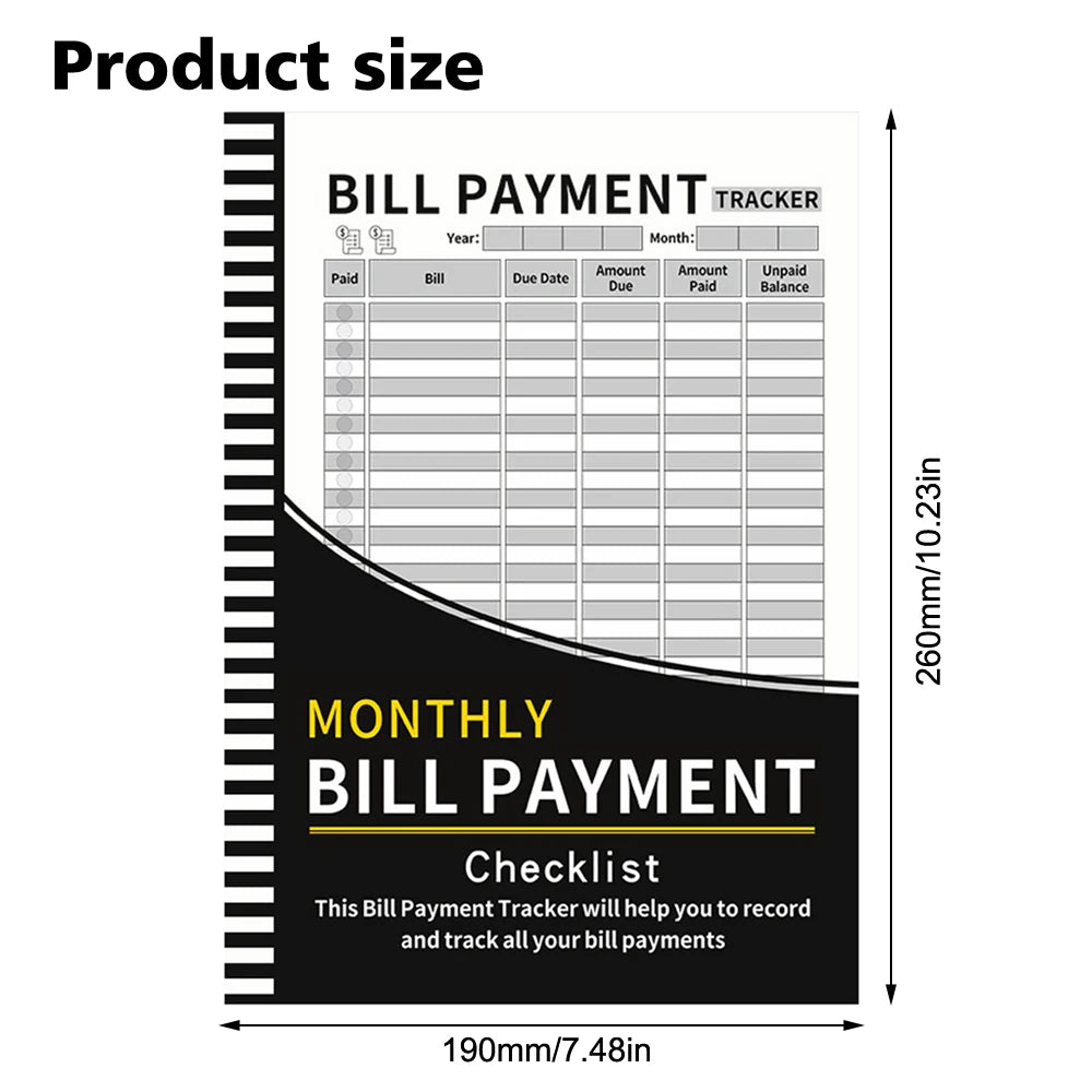 Monthly Bill Payment Notebook English Language BillPayment Tracker  Household Financial Organization Notebook
