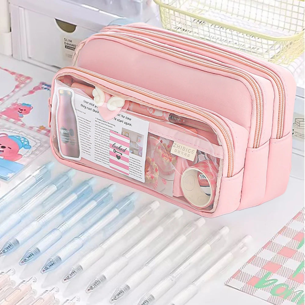 New Simple Pencil Case Large Capacity for School Students