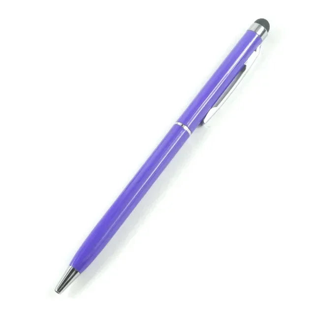 100 Pcs 13-color Metal 2-in-1 Stylus Universal Ballpoint Pen Custom Logo Text Engraving Office School Advertising Pen Wholesale