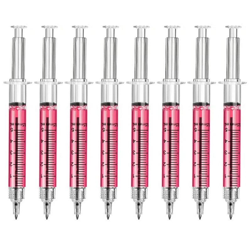 8Pcs Novelty Syringe Ballpoint Pens Cute Stationery  nurse pen  Ballpoint Pen 0.5mm Ballpen