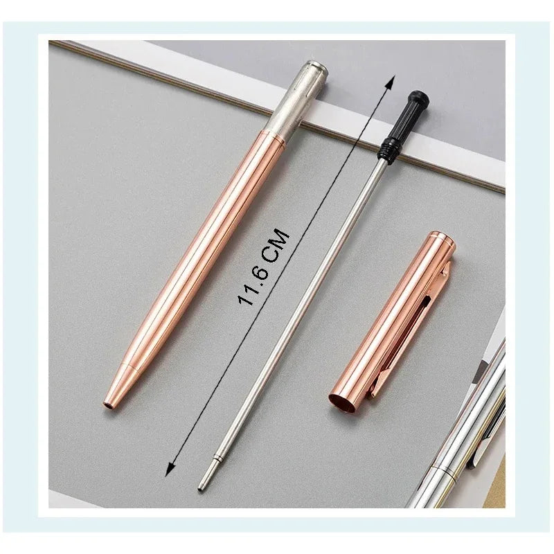 50 Pcs Metal Ballpoint Pen Rose Gold Pen Custom Logo Stationery Business Gift Lettering Engraved Name School&office Supplies