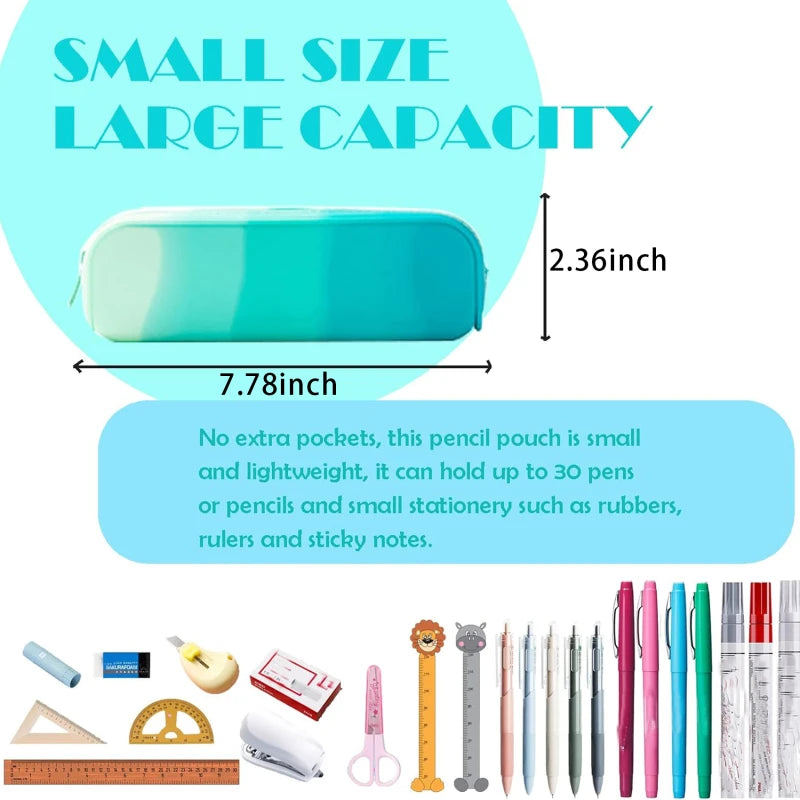 New Kawaii Colorful Silicone Pencil Case Cute Fashion Pencil Bag Stationery Storage Pouch Student School Supplies Student Gift
