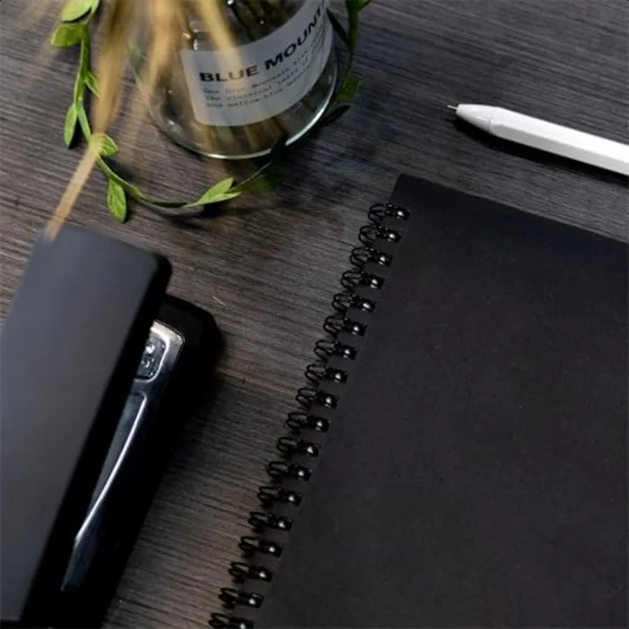 Blank Spiral Notebook 2Pack Soft Cover Sketch book 100 Pages 50 Sheets 7.5 inch x 5.1 inch 100GSM Black