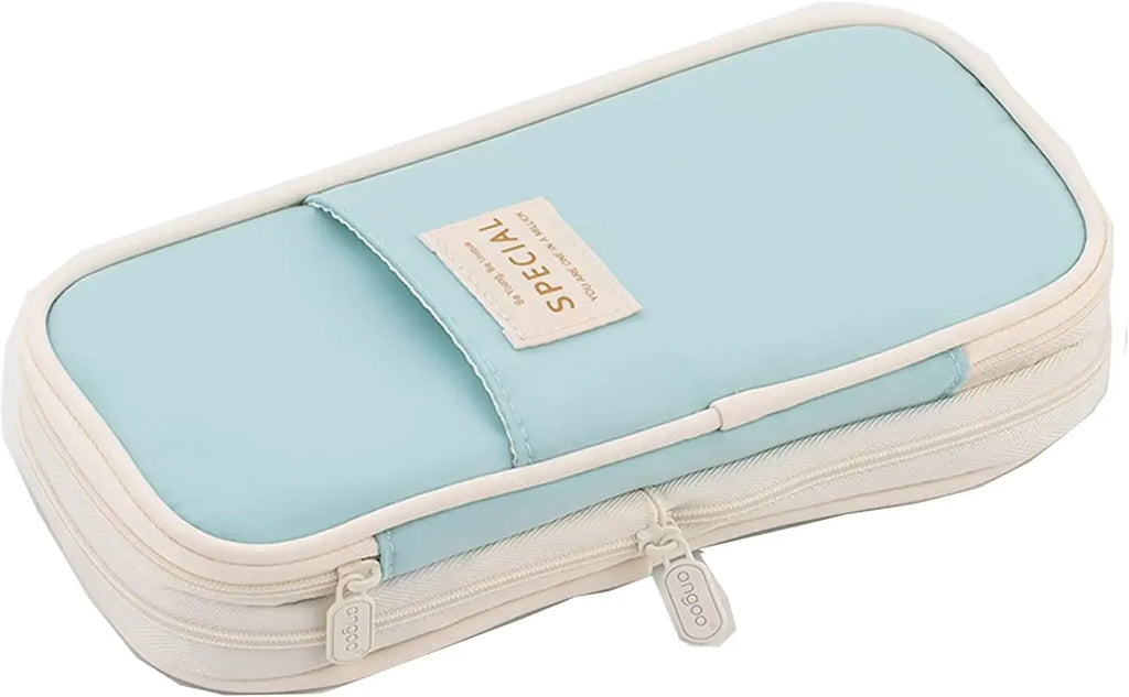 Cute Pencil Case for Girls Macaron Canvas Double Layer Large Capacity Pencil Box Kids Kawaii Pouch Stationery School Supplies