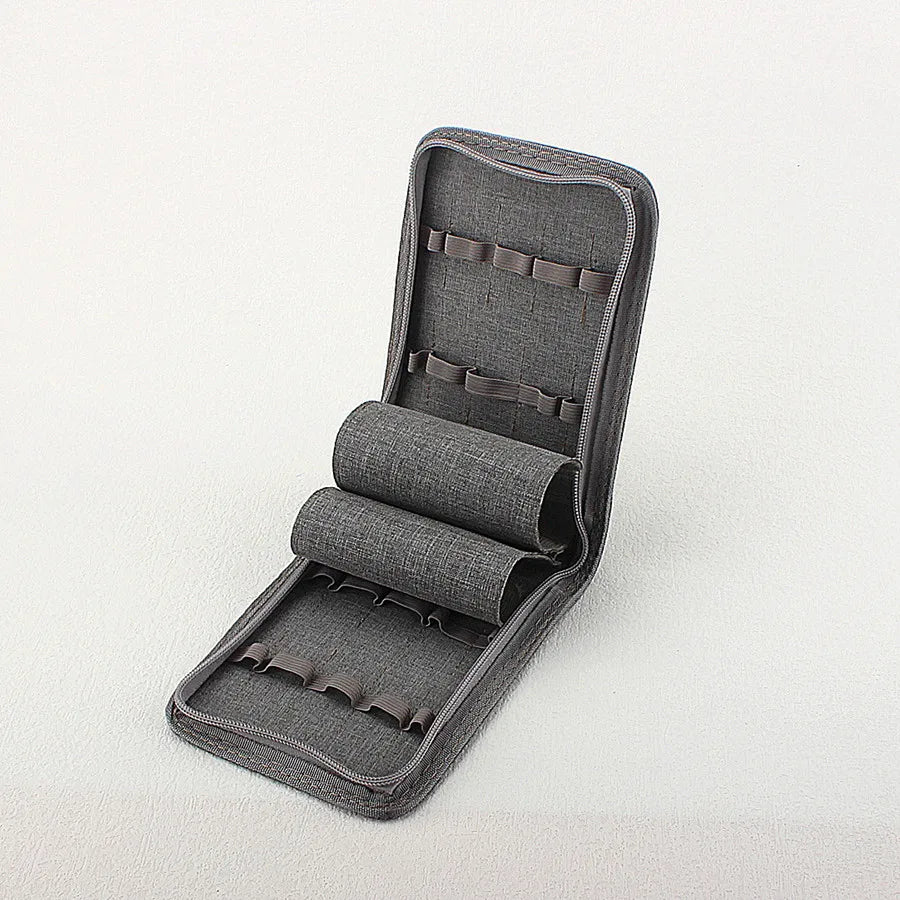 10/24/48 Slots Fountain Pen Case Pencil Case Pouch Bag Canvas Case Black, Gray