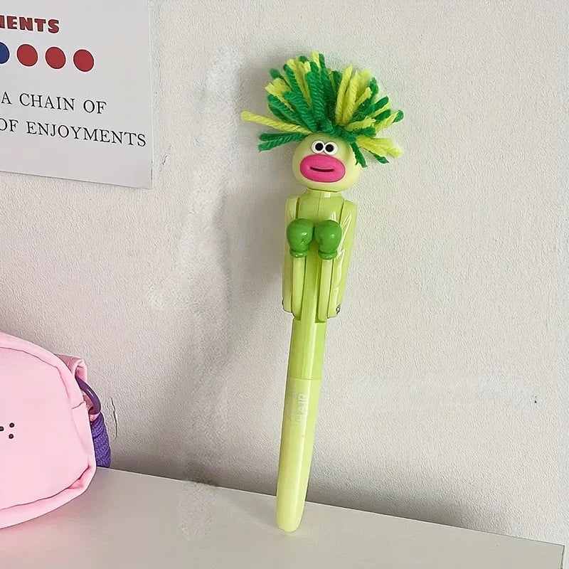 Furry Mechanical Boxing Stress Relief Pen Cartoon Funny Big Mouth Ballpoint Pen Stress Relief Office Supplies Creative Gift