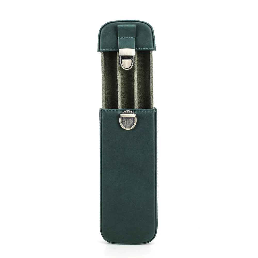Handmade Genuine Leather 3 Slot Pen Case Vintage Fountain Pen Holder Storage Pencil Box Office School Stationery Bag Best Gift