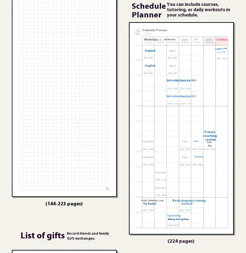 Kinbor 2026 Weekly Planner Pocket Size Notebook Week Plan Notepad Schedule Planning Book Punch Efficiency Manual Daily Writing