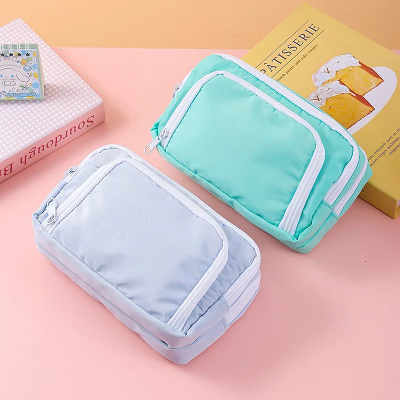 Kawaii Large Capacity Multi Layer Pencil Case Student Pencil Bag School Stationery Supplies Box And Makeup Storage Bag