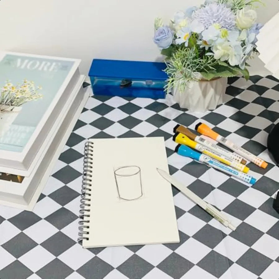 Blank Spiral Notebook 2Pack Soft Cover Sketch book 100 Pages 50 Sheets 7.5 inch x 5.1 inch 100GSM Black