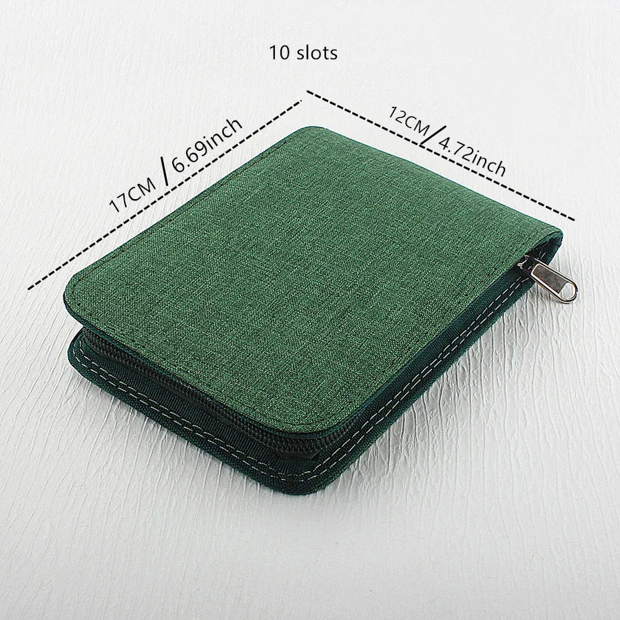 10/24/48 Slots Fountain Pen Case Pencil Case Pouch Bag Canvas Case Black, Gray