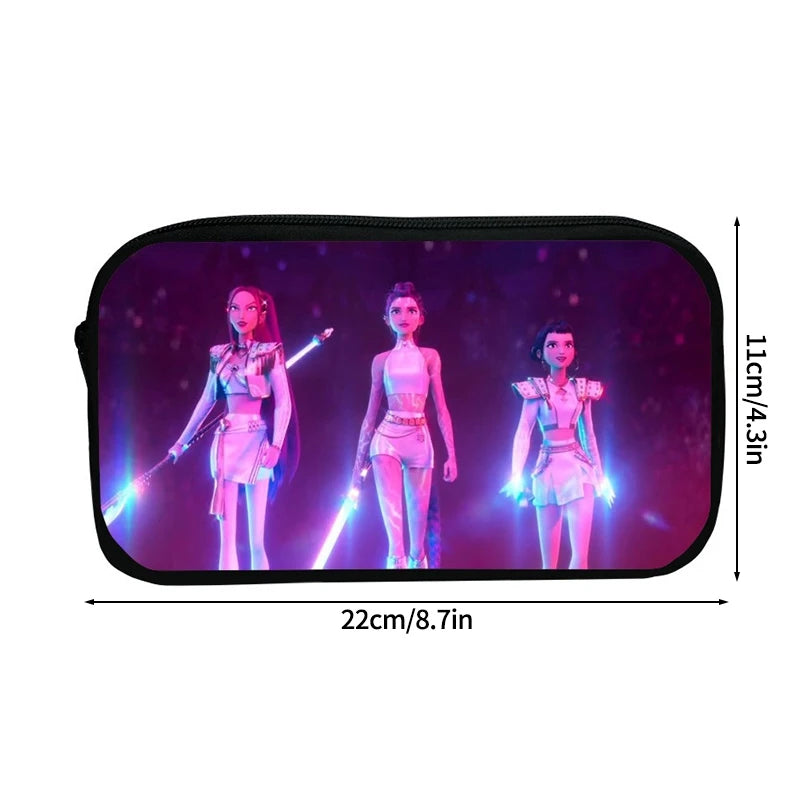 Kpop Demon Hunter Pencil Case Cartoon Huntrix Pencil Bag Student Pen Pouch School Stationery Box